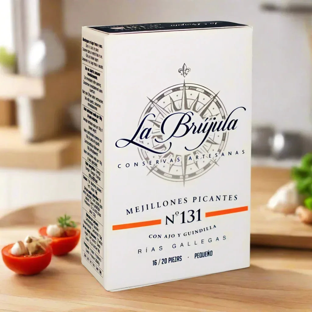 Scharfe Muscheln mit Knoblauch aus Galizien N°131 🔥🔥 Conservas La Brujala