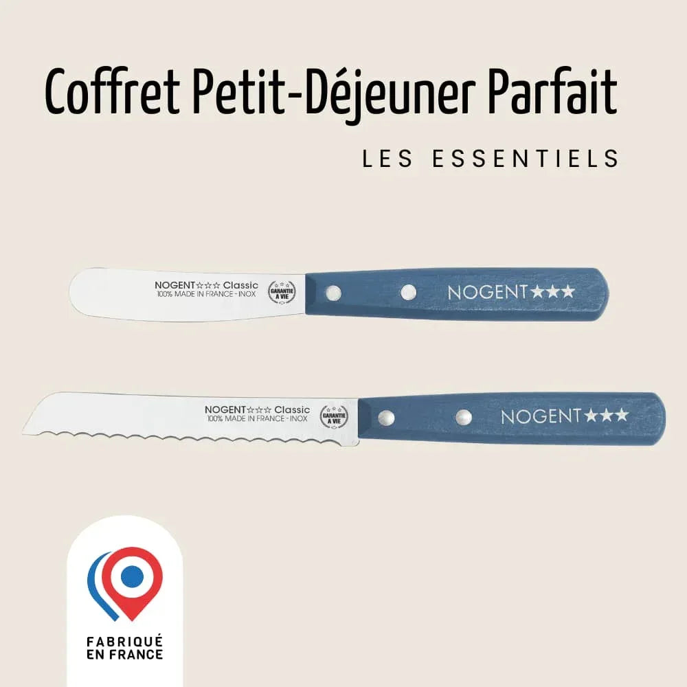 Duo Frühstücksset - Pfauenblau - Nogent 3 Étoiles - Maître Philippe & Filles