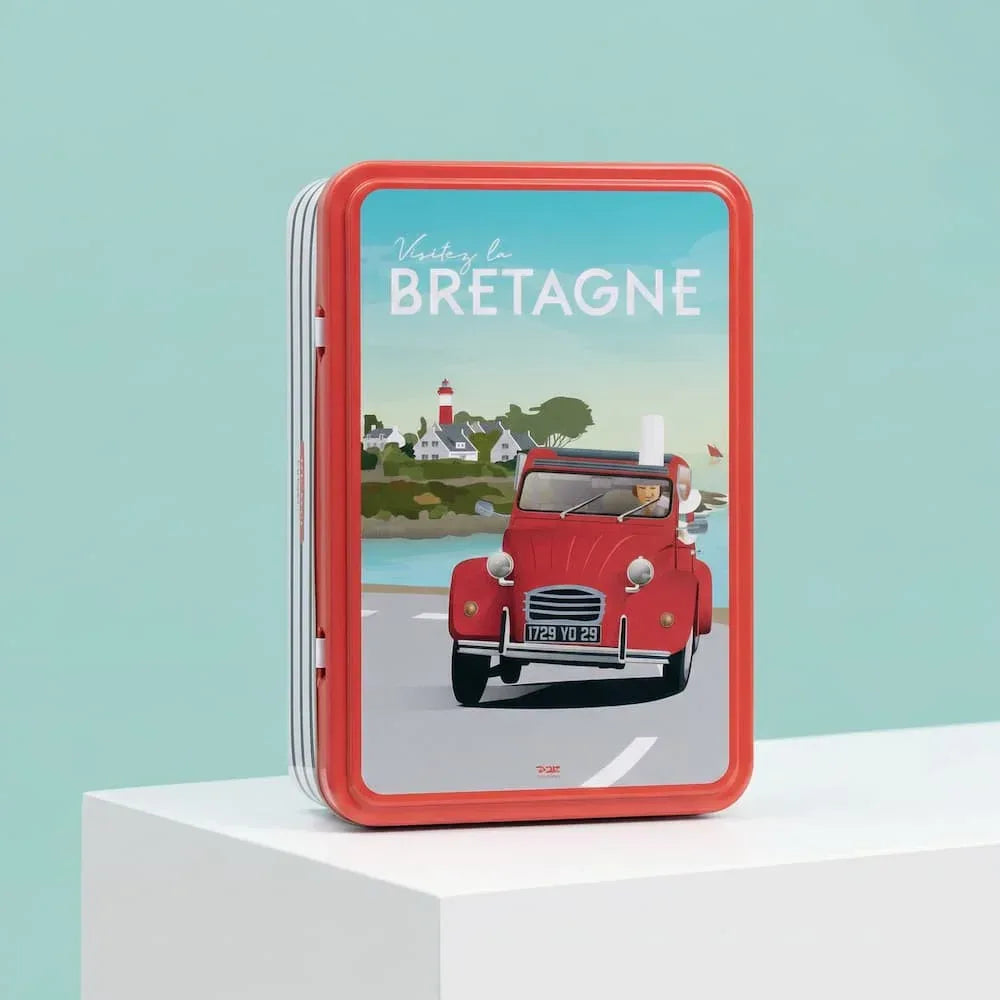 Bretonische Galettes und Palets "pur beurre" - Metalldosen 350g "La 2CV Rouge" Atelier D