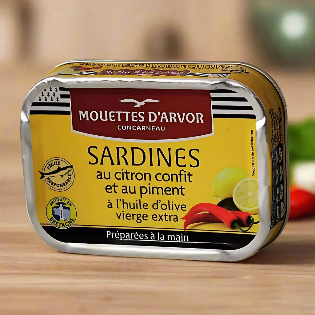 Sardinen mit konfierter Zitrone und Piment (Chili) - Mouettes Arvor - Maître Philippe & Filles