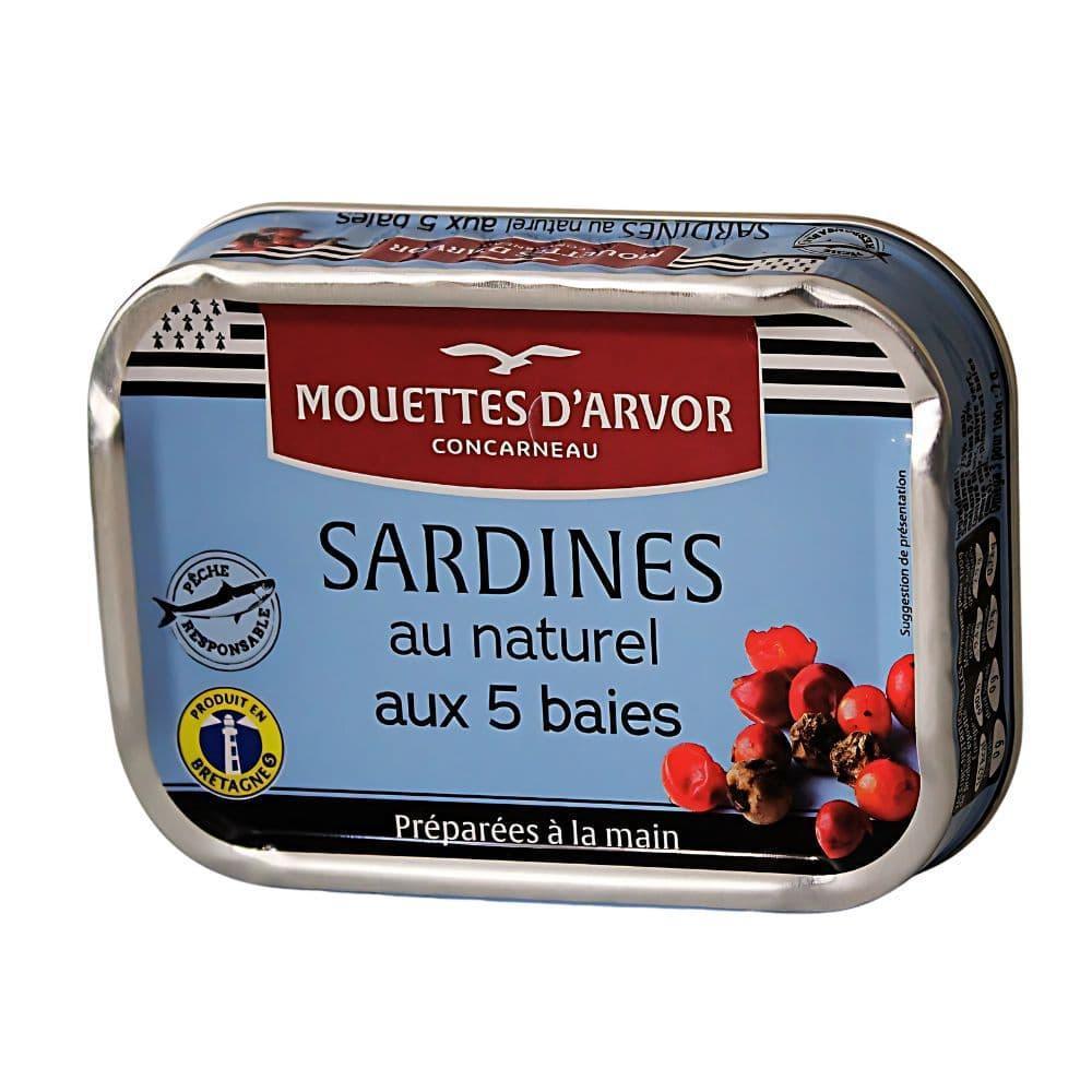 Sardinen "au naturel" mit 5 Beeren (ohne Öl) Mouettes Arvor