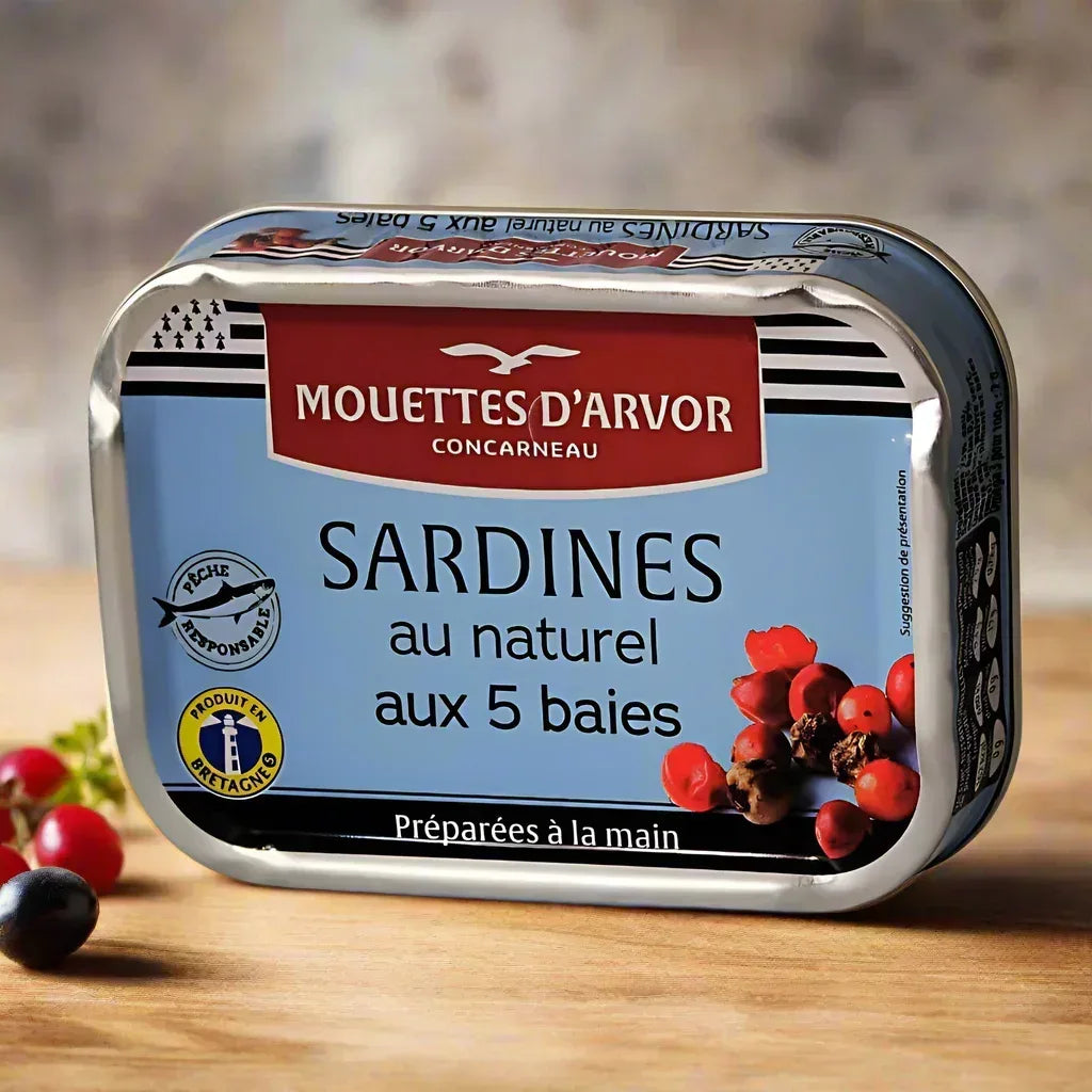 Sardinen "au naturel" mit 5 Beeren (ohne Öl) Mouettes Arvor