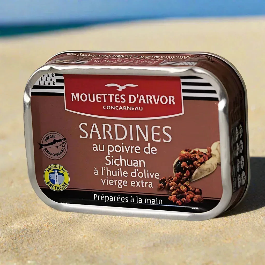 Kollektion 10 Dosen Sardinen, Les Mouettes d'Arvor aus Concarneau Mouettes Arvor