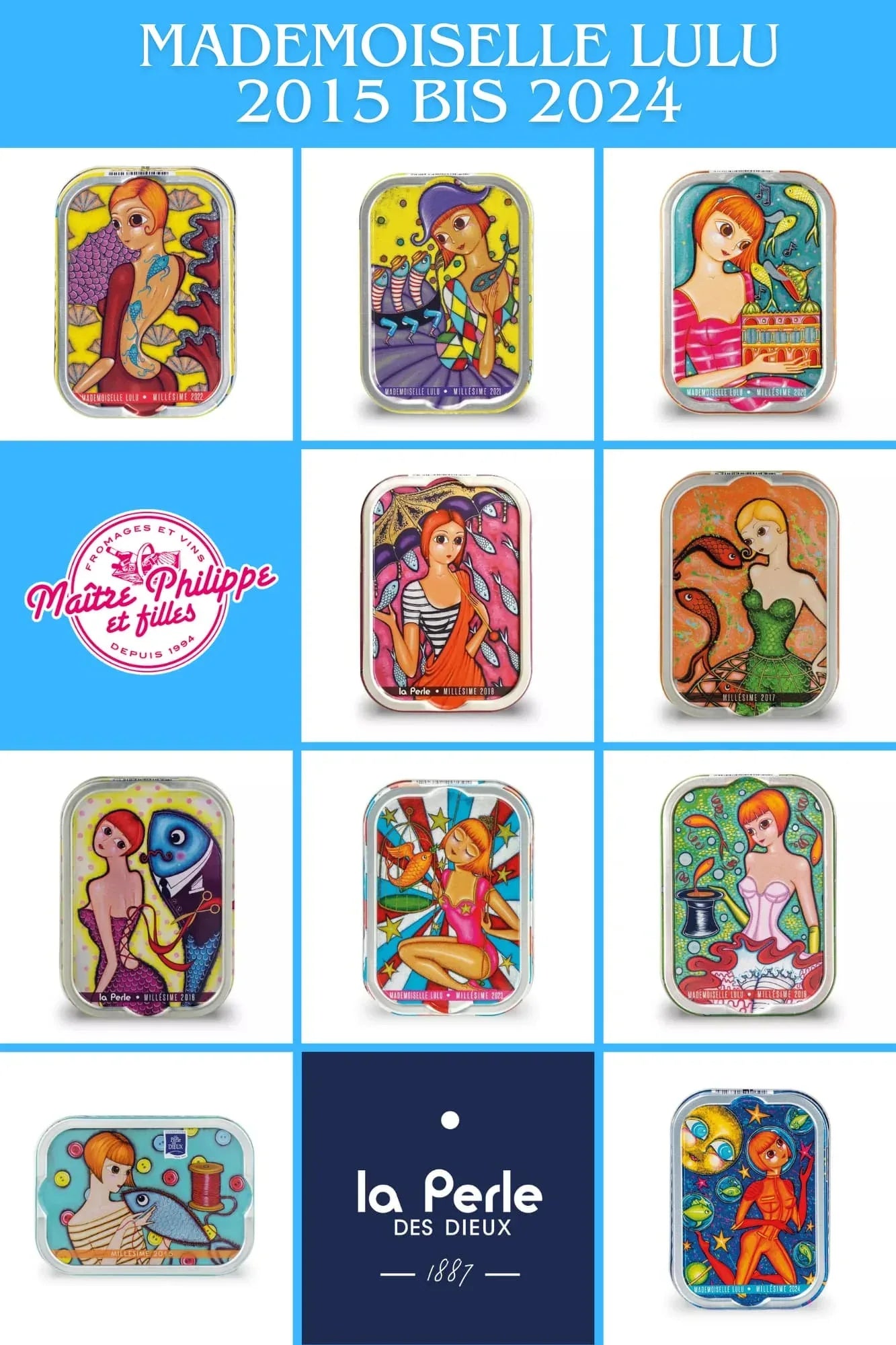 Kollektion "Miss Lulu" 10 Jahrgangssardinen La Perle des Dieux (2015 - 2024) - Perle des Dieux - Maître Philippe & Filles