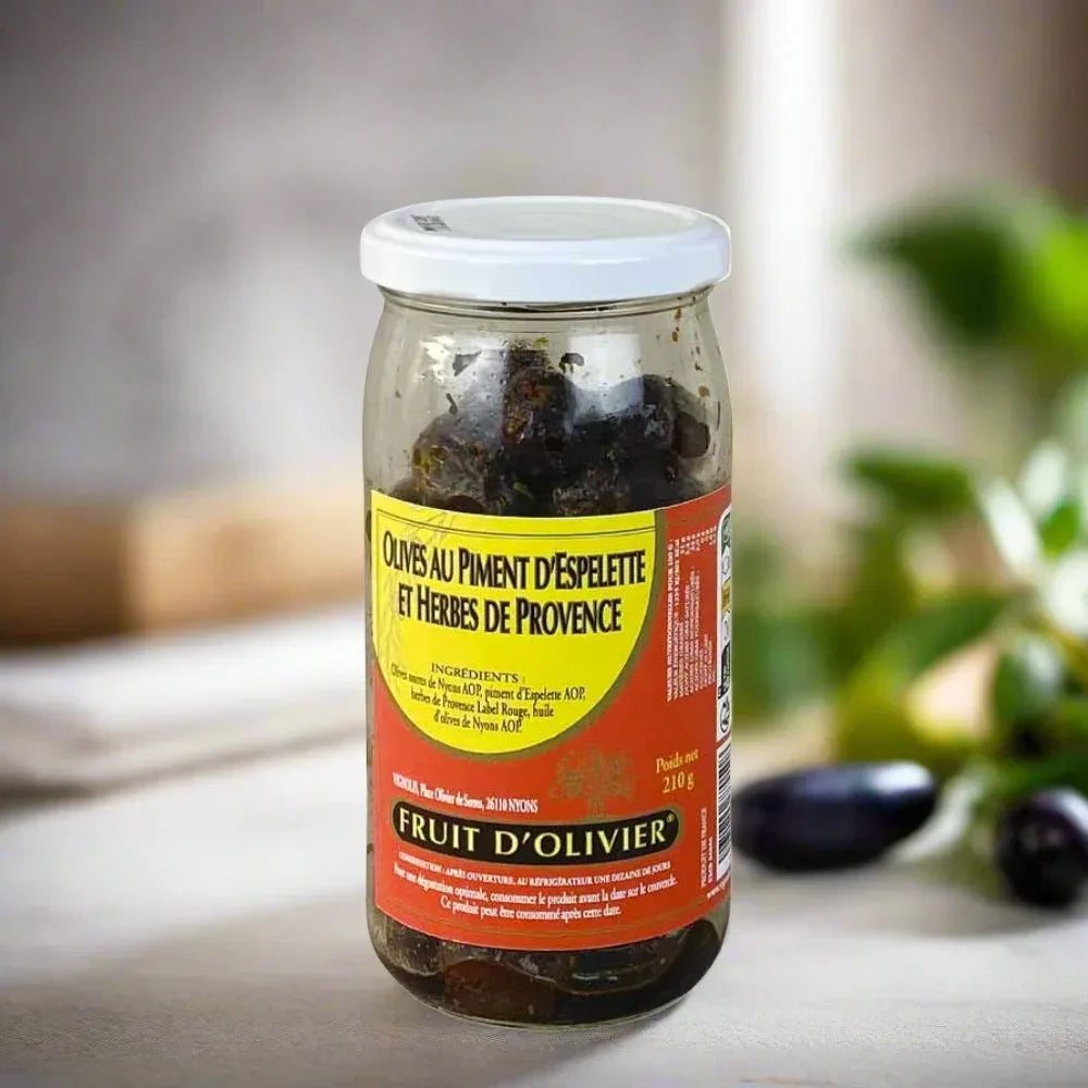 Schwarze Nyons-Oliven AOP mit Piment d'Espelette - Vignolis - Maître Philippe & Filles