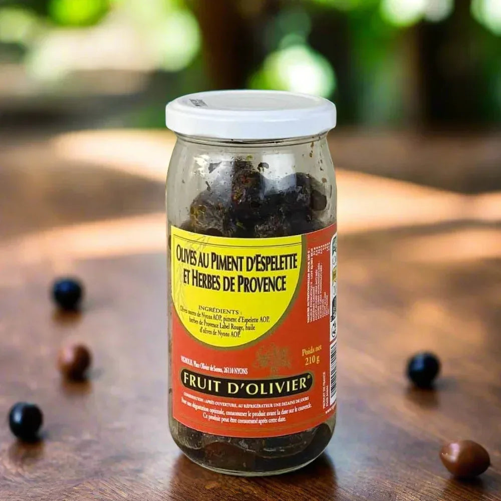 Schwarze Nyons-Oliven AOP mit Piment d'Espelette - Vignolis - Maître Philippe & Filles