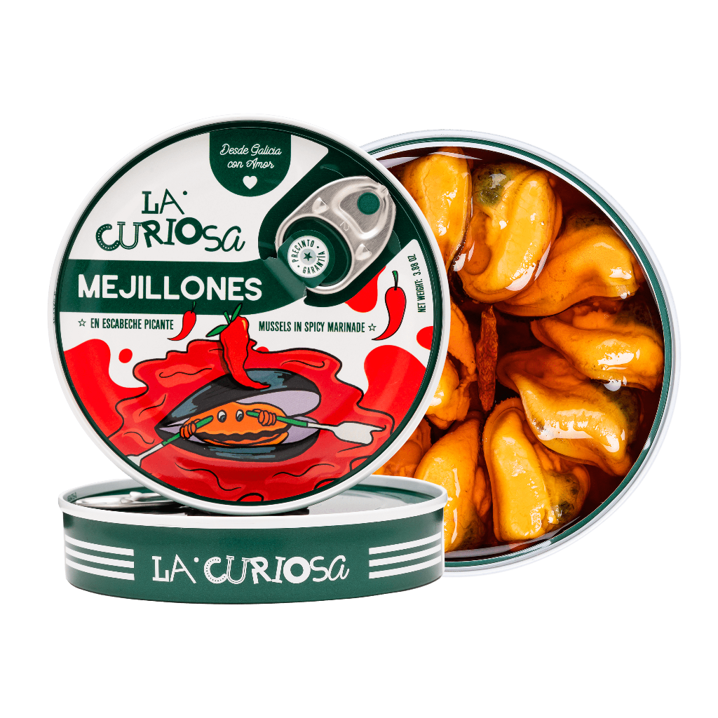 Mejillones en Escabeche Picante 8/12 Stück - La Curiosa