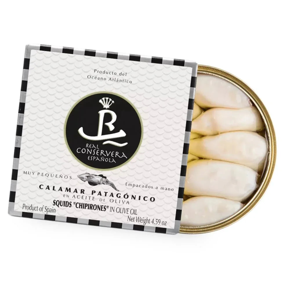 Handgefüllte Chipirones in Olivenöl – Pur & Zart - Real Conservera Española - Maître Philippe & Filles