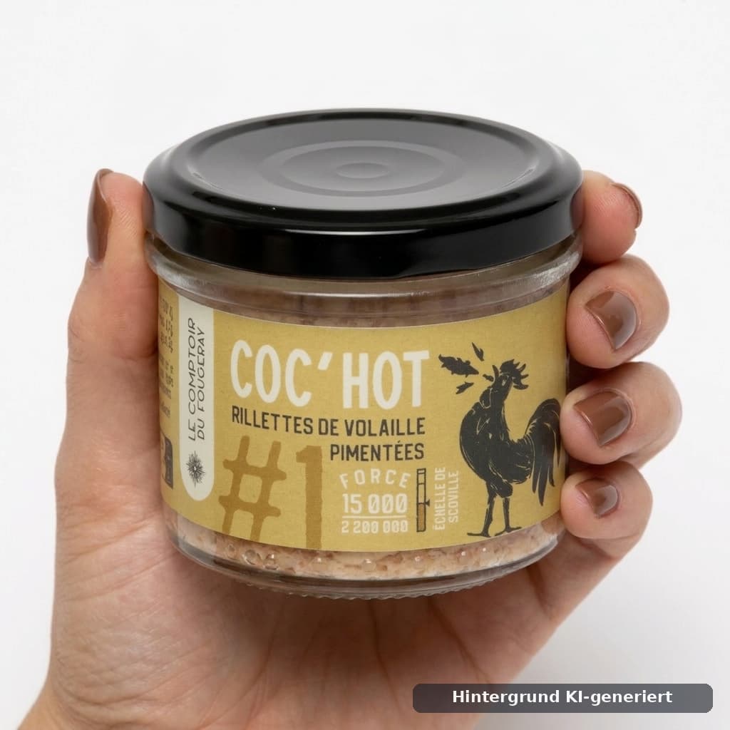 Coc'Hot N°1 – Scharfe Geflügel-Rillettes mit Mistral-Sauce 100 g Le Comptoir du Fougeray