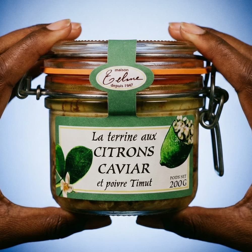 Schweine-Terrine mit Zitronenkaviar und Timut-Pfeffer 200g