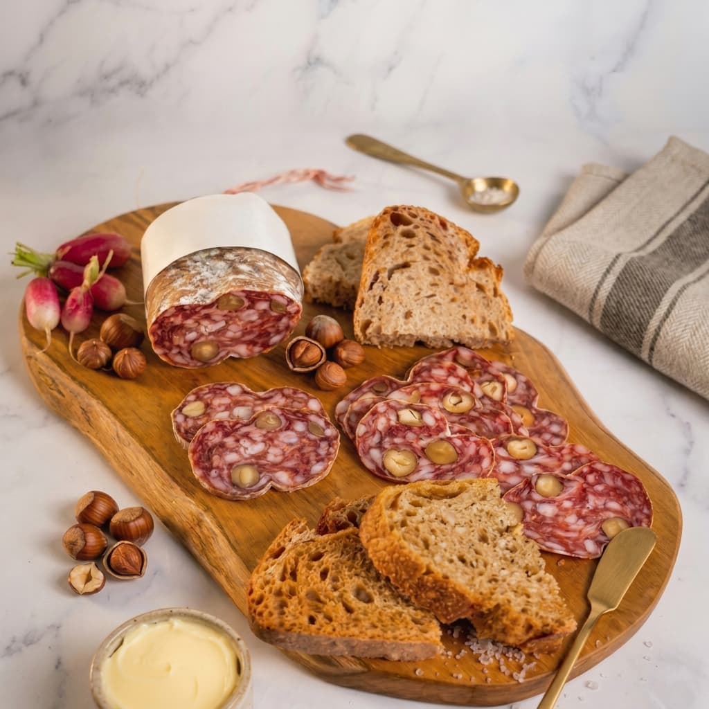 Saucisson d'Ardèche mit ganzen Haselnüssen 200-250g