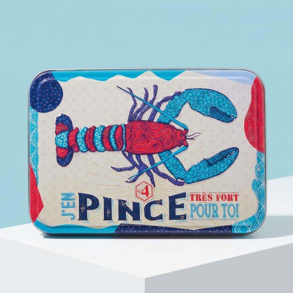 Bretonische Galettes und Palets "pur beurre" - Metalldosen 350g "Le Homard" Atelier D