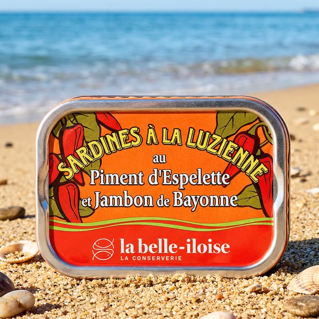Sardines à la Luzienne (mit Tomate, Piment d'Espelette und Bayonner Schinken) Belle Iloise
