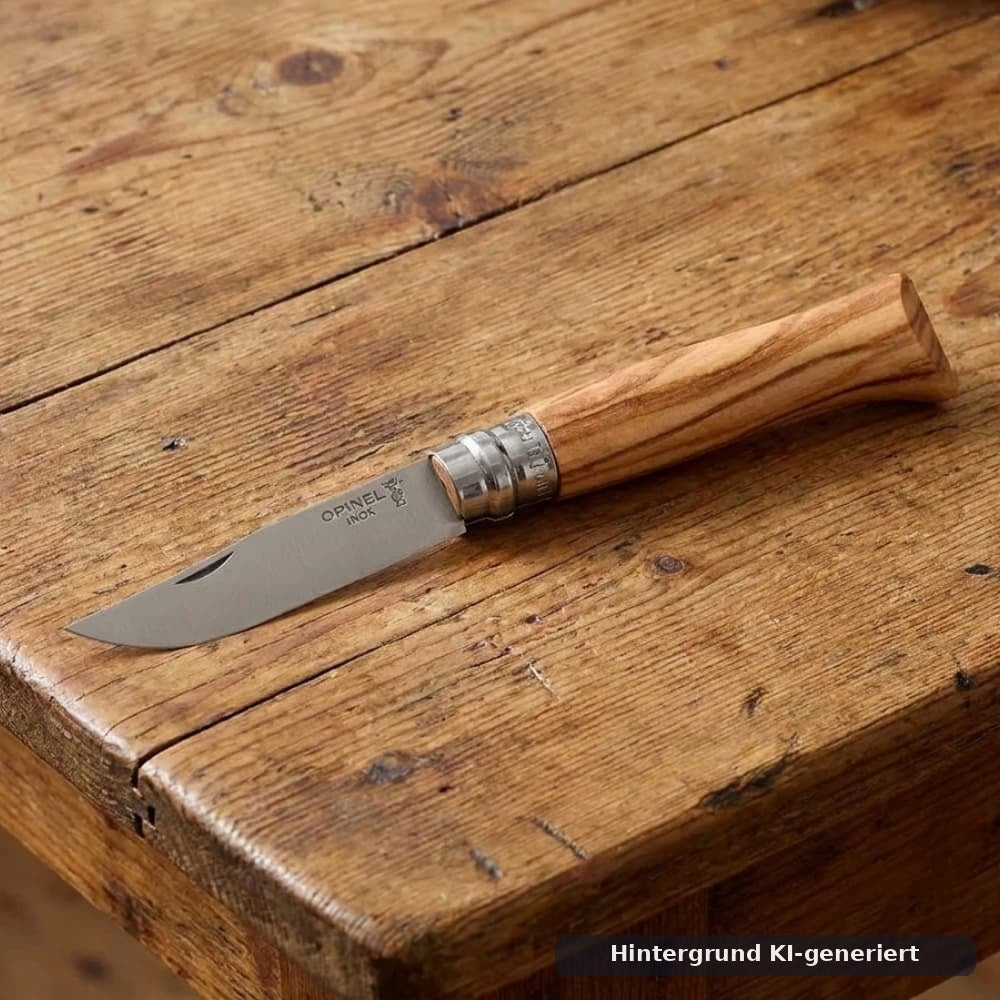Opinel Geschenkset Nr. 8 – Taschenmesser Olivenholz mit Etui in der Holzbox