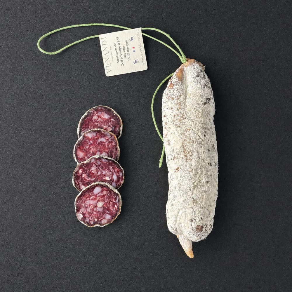 Saucisson de Cerf à l'Ail des Ours – Hirsch-Salami 180g | Venandi Venandi