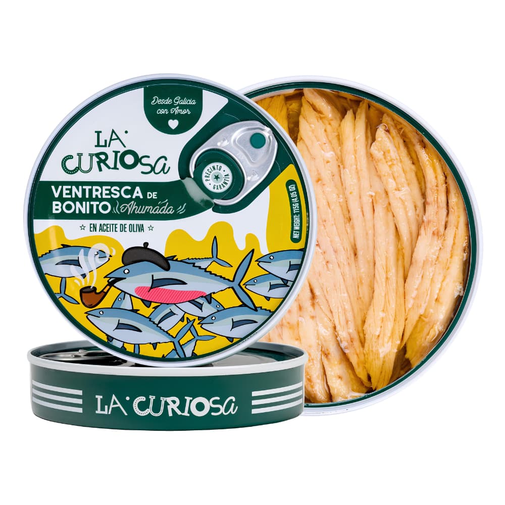 Geräucherte Ventresca vom Bonito del Norte in Olivenöl 115g La Curiosa La Curiosa