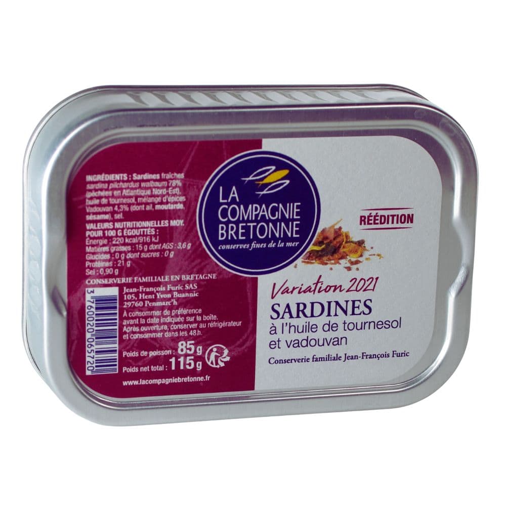 Jahrgangssardine 2021 in Sonnenblumenöl und Vadouvan - La Compagnie Bretonne