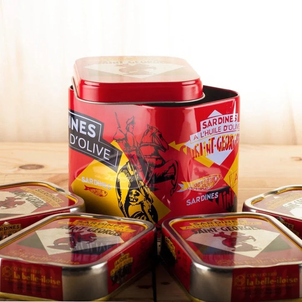 Metalldose mit 4 x Sardinen Saint-Georges Belle Iloise