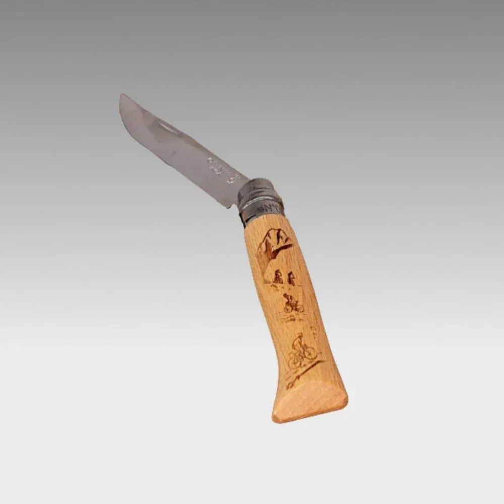 Opinel N° 8 Taschenmesser - Buchenholzgriff graviert - Opinel - Maître Philippe & Filles