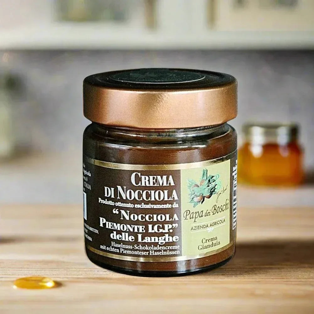 Piemonteser Haselnuss-Schokoladen-Creme Azienda Agricola Papa dei Boschi