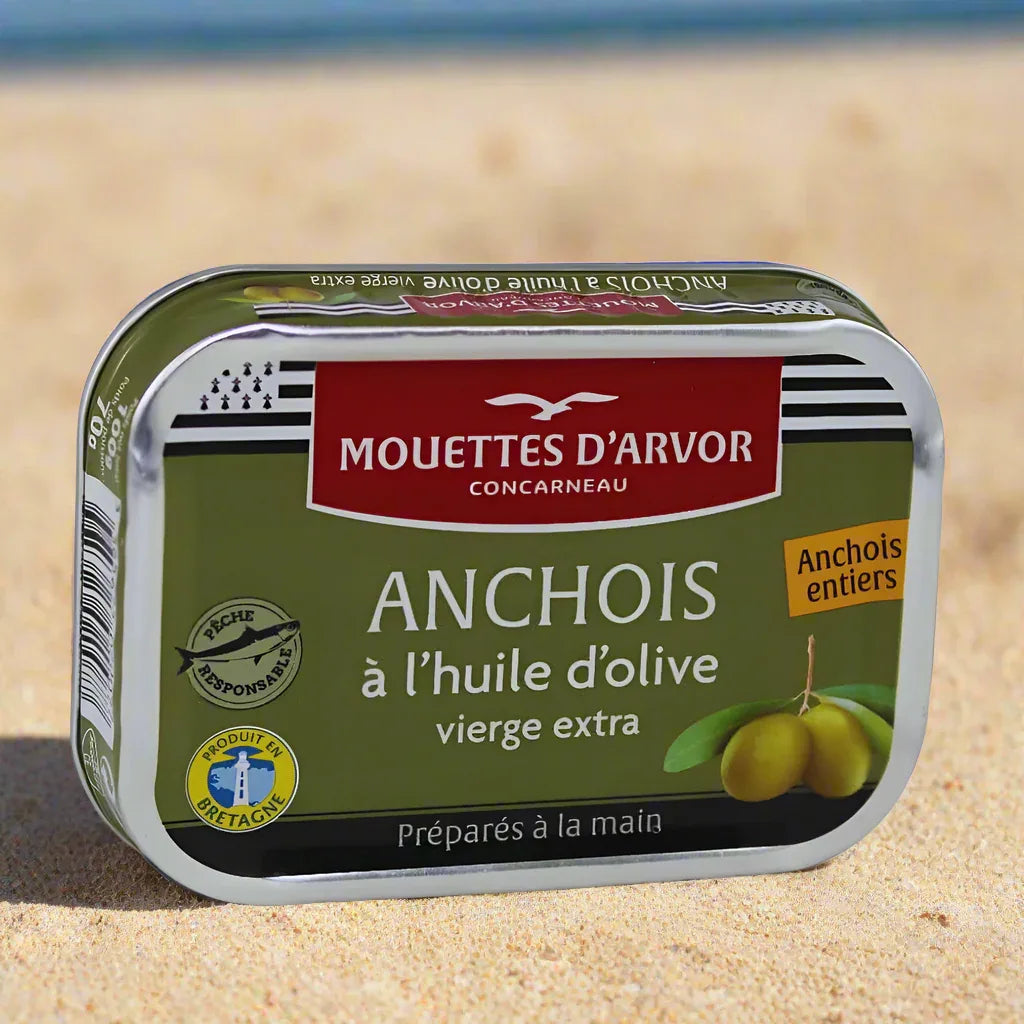 Sardellen in Olivenöl aus der Bretagne Mouettes d'Arvor