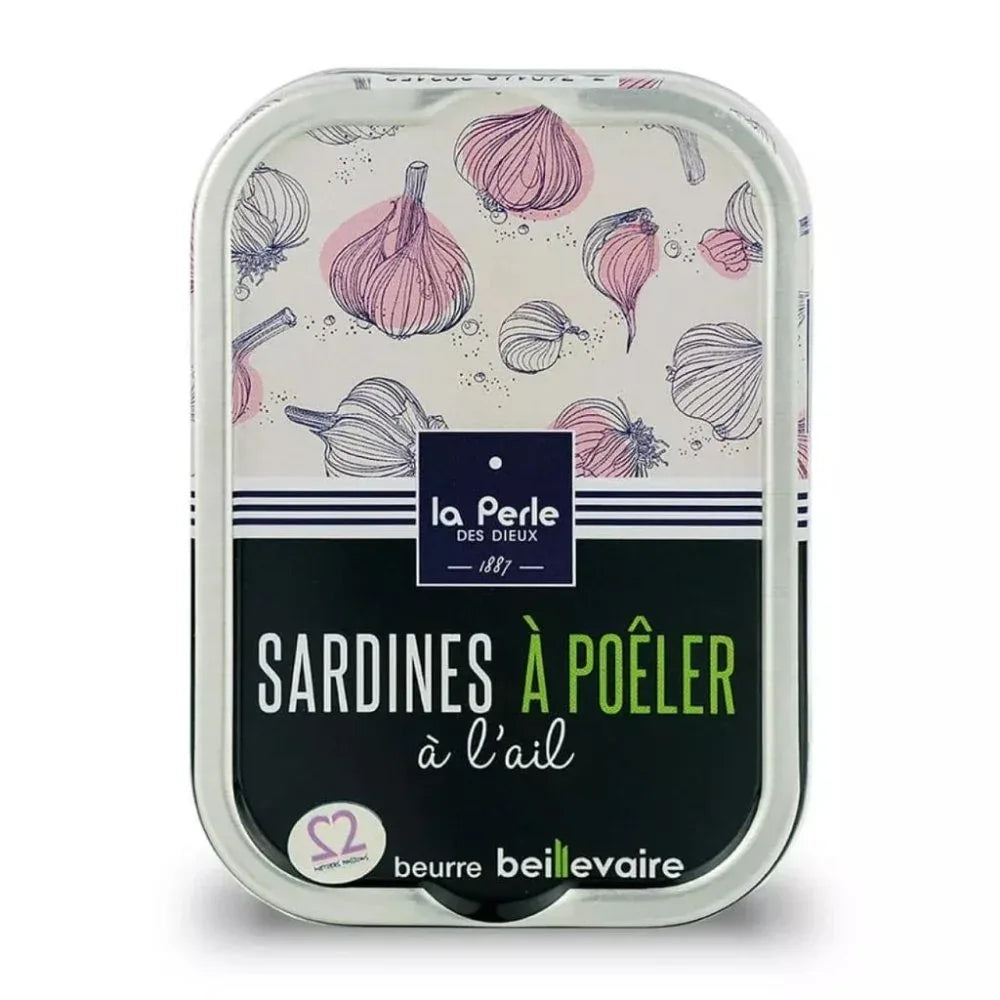 Sardinen zum Braten in Beillevaire Fassbutter mit Knoblauch - Perle des Dieux - Maître Philippe & Filles