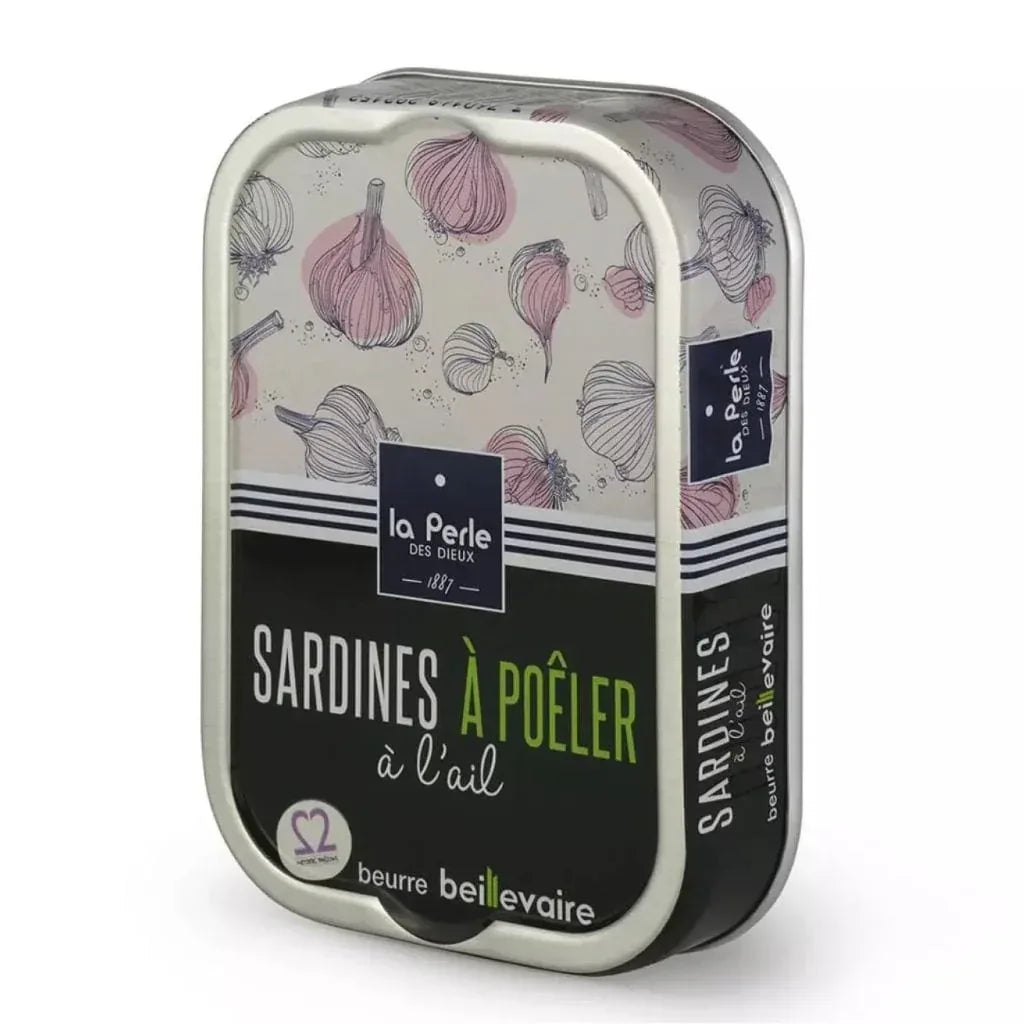 Sardinen zum Braten in Beillevaire Fassbutter mit Knoblauch - Perle des Dieux - Maître Philippe & Filles