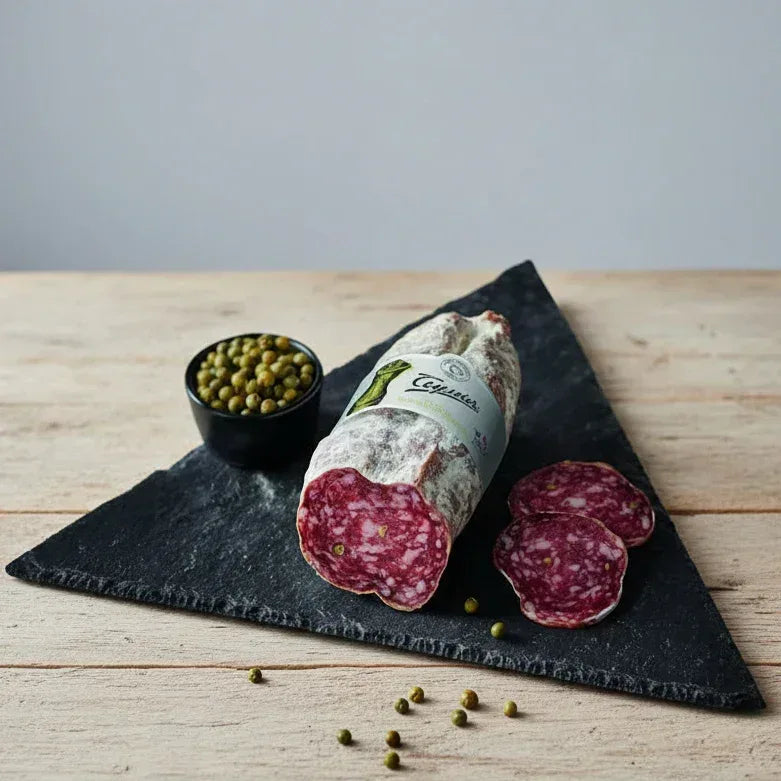 Saucisson d'Ardèche mit grünen Pfeffer aus Madagaskar 200-250g Teyssier Salaisons