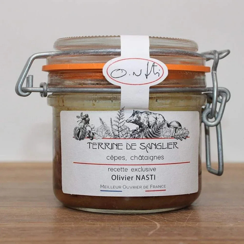 Wildschweinterrine mit Steinpilzen und Kastanien 200g - Maison Telme - Maître Philippe & Filles